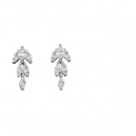 Elements Silberne Zirkonia-Ohrhänger im Marquise-Schliff E5674C