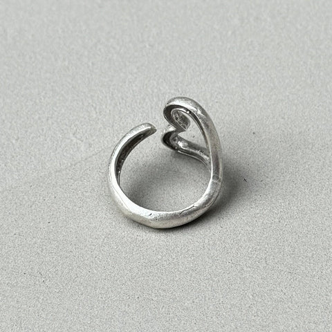 Open Heart Minimalist Silver Ring