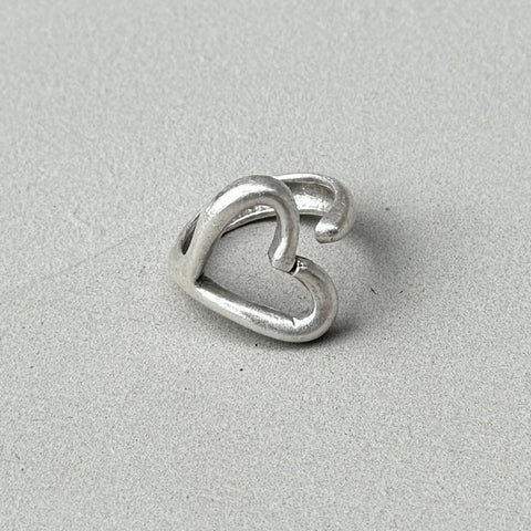 Open Heart Minimalist Silver Ring