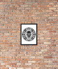 Geometric Skull black framed matte poster displayed in an interior