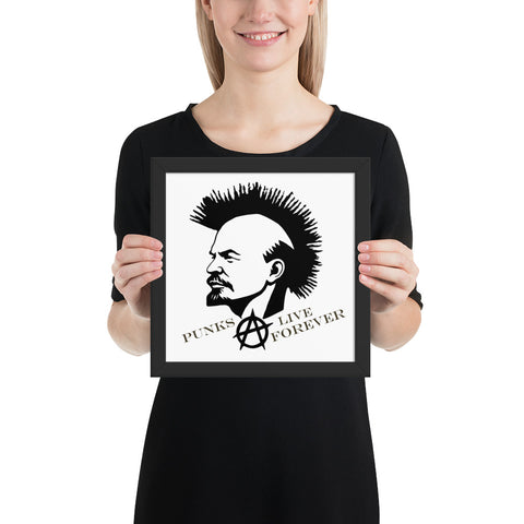 Punks Live Forever Lenin Framed poster