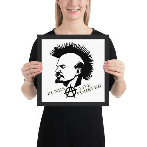 Punks Live Forever Lenin Framed poster