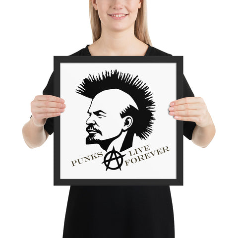 Punks Live Forever Lenin Framed poster