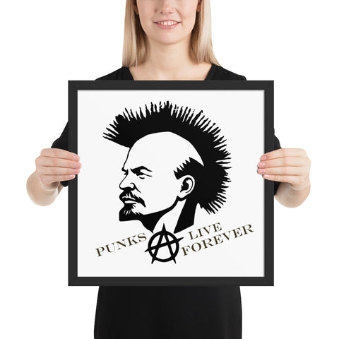 Punks Live Forever Lenin Framed poster