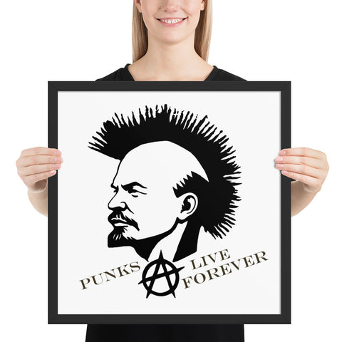 Punks Live Forever Lenin Framed poster