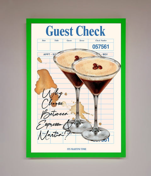 Espresso Martini Framed Wall Art