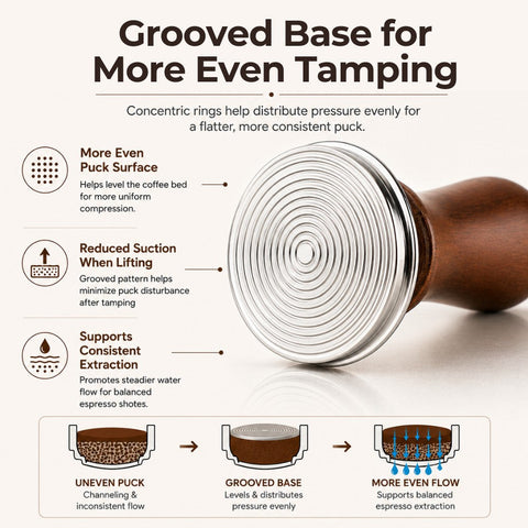 Spring Loaded Espresso Tamper with Wooden Handle