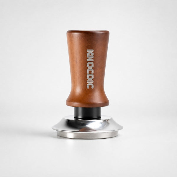 Spring Loaded Espresso Tamper with Wooden Handle