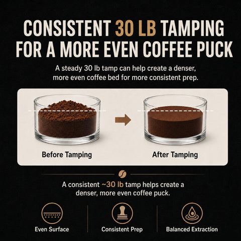 Spring Loaded Espresso Tamper with Wooden Handle