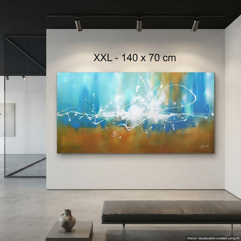 Monika Spiewak - Abstract - Oil Painting Stretched On The Frame - XXL - Ready To Hang - 1/1 Unique Piece