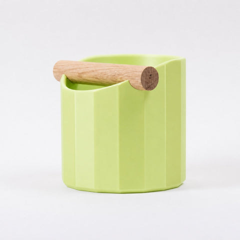 The Facet Geometric Espresso Knock Box with Oak Knock Bar