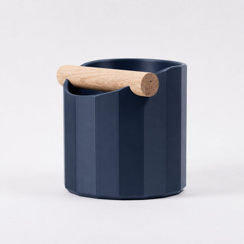 The Facet Geometric Espresso Knock Box with Oak Knock Bar