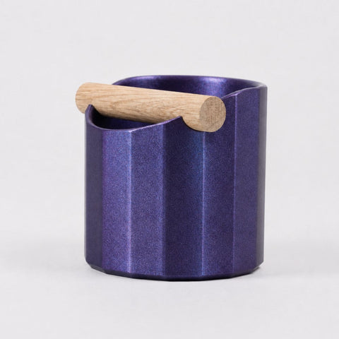 The Facet Geometric Espresso Knock Box with Oak Knock Bar