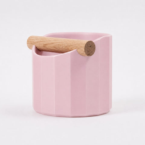The Facet Geometric Espresso Knock Box with Oak Knock Bar