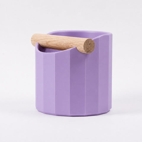 The Facet Geometric Espresso Knock Box with Oak Knock Bar