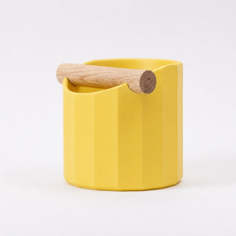 The Facet Geometric Espresso Knock Box with Oak Knock Bar
