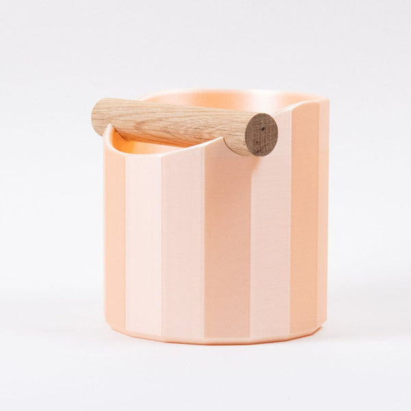 The Facet Geometric Espresso Knock Box with Oak Knock Bar
