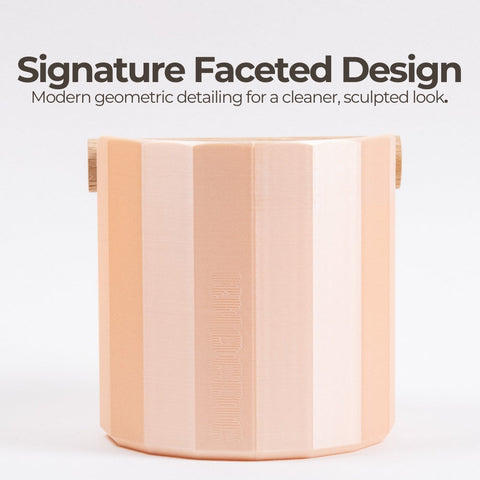 The Facet Geometric Espresso Knock Box with Oak Knock Bar
