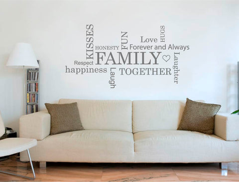 Family Word Art for Walls Sticker – Meaningful Home Wall Décor