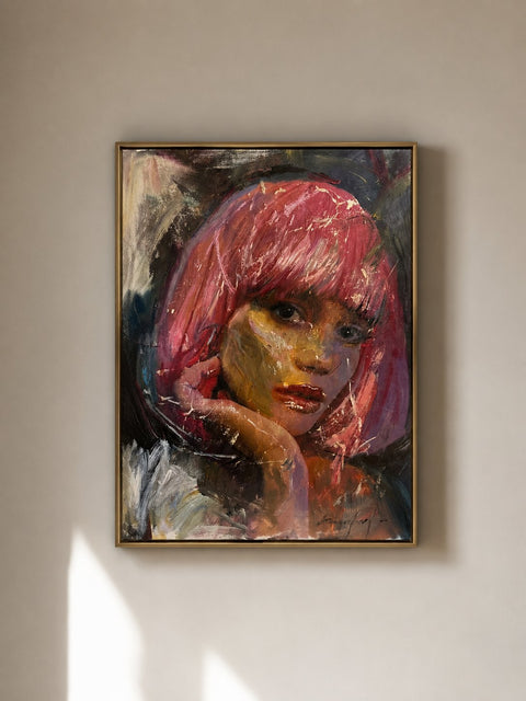 leandro - Retrato con cabello rosa