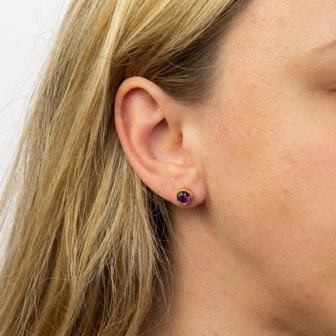 Ohrringe mit Geburtsstein für Februar, gelbvergoldet, mit Swarovski-Kristall E1538
