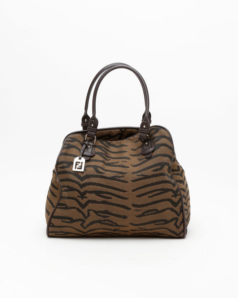 Fendi FF Zebra Tote Bag