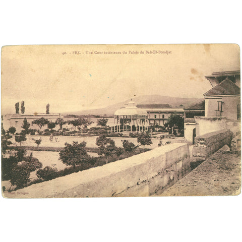 Fez, Morocco - Une Cour Intérieure du Palais de Bab - El - Boujdat Postcard
