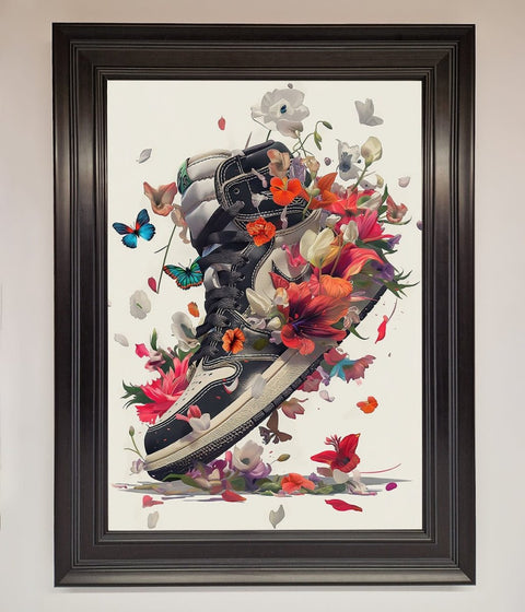 Floral Sneakers Framed Print