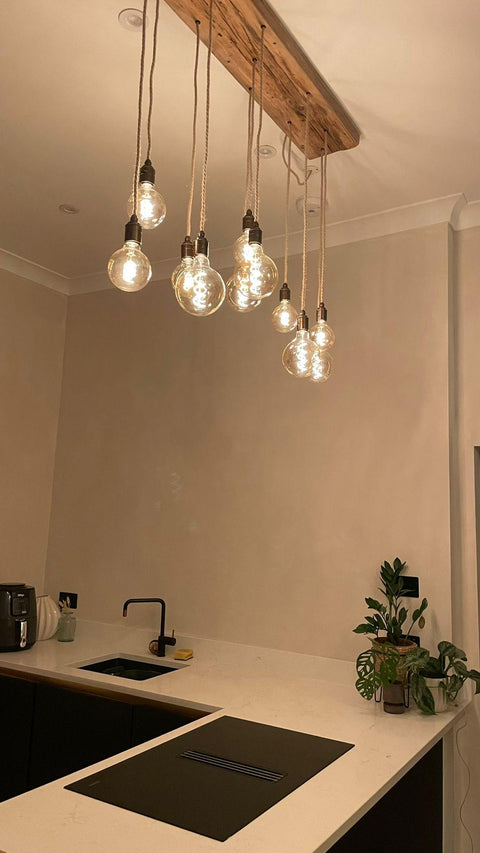 Flush Mount Long Drop Cluster Pendant Light