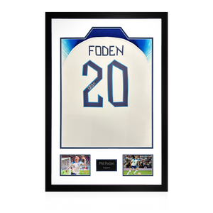 Phil Foden Signed England Shirt Premium Frame