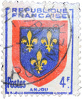 France 1949 4 - French Franc Used Postage Stamp Anjou Coat of Arms