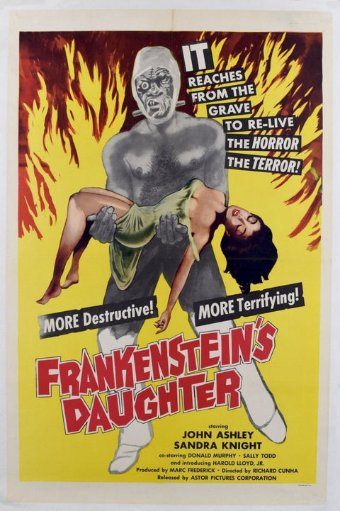 Frankenstein's Daughter John Ashley - Sandra Knight Original US One Sheet Poster 1958 Ultra Rare
