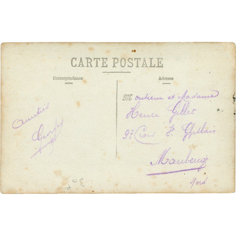 French Soldiers in Military Camp – Early 20th Century WW1 Era Postcard