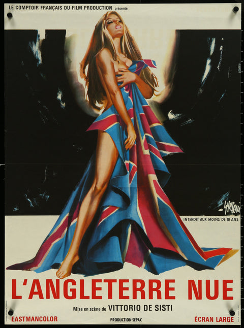Affiche de film originale française de Naked England (1969)