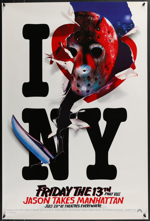 Friday The 13th Part VIII: Jason Takes Manhattan (1989) Original Recalled US One Sheet Movie Poster
