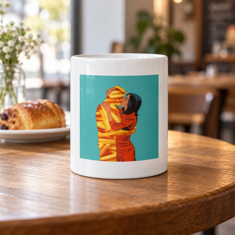 French Fries Love White Ceramic Mug – 11 oz