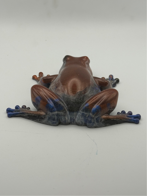 Copper Blue Resin Frog — Handmade Ornament