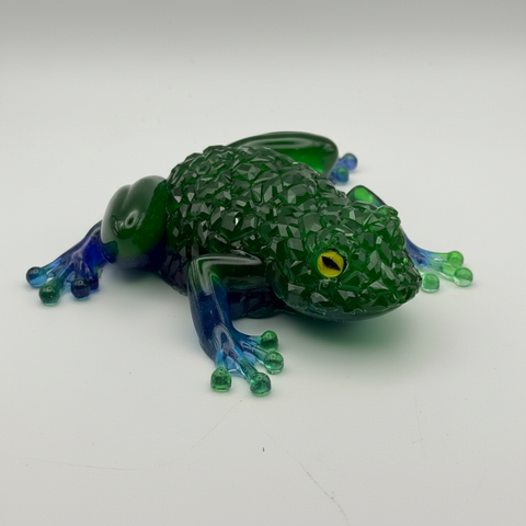 Crystal Effect Resin Frog — Handmade Ornament