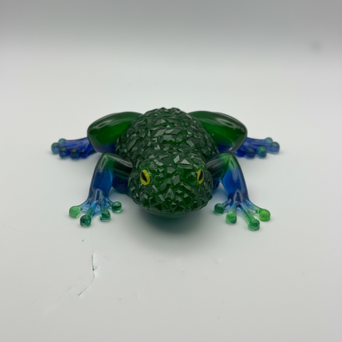 Crystal Effect Resin Frog — Handmade Ornament