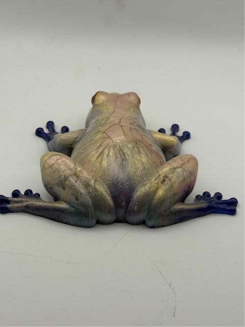 Iridescent Crackle Resin Frog — Handmade Ornament