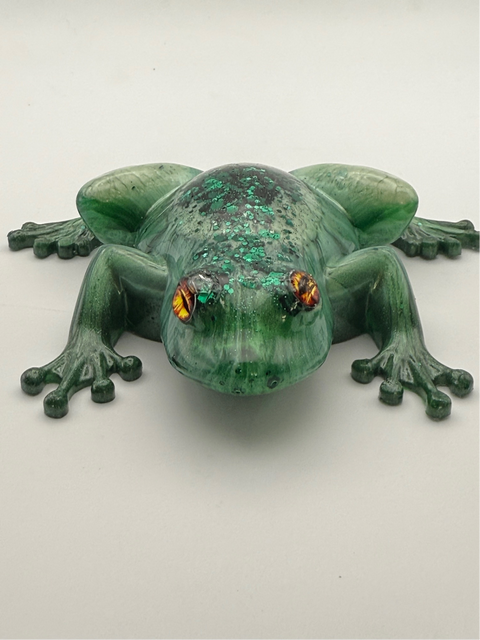 Resin Frog Ornament — Handmade Art Piece