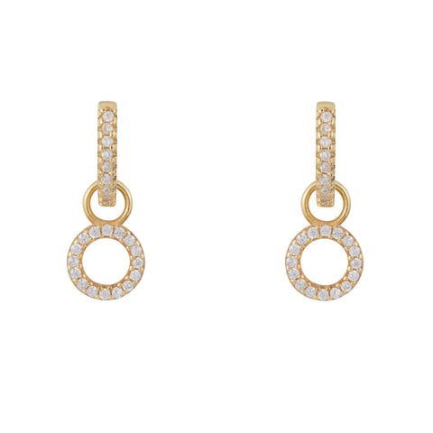 Circle Drop Hoop Huggies: Gold