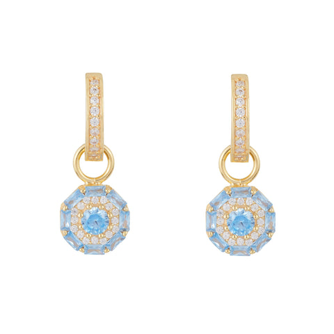 Something Blue Drop Earrings: Gold