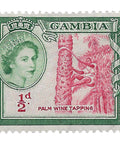 Gambia Stamp 1953 Elizabeth II Half Penny Tapping for palm wine
