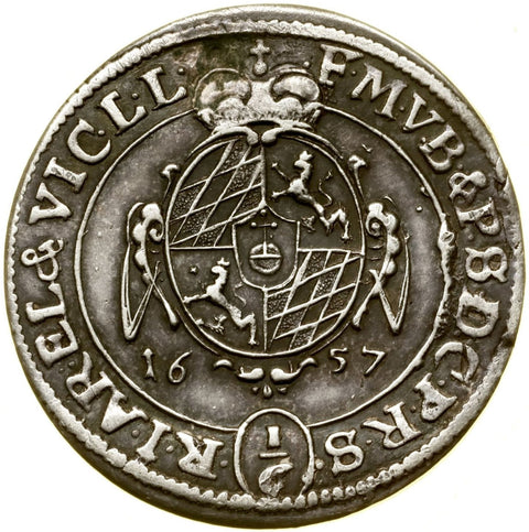 Germany, Bavaria Ferdinand Maria, 1651 - 1679. 1/6 Thaler (taler) 1657 München