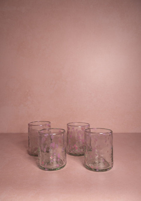 Louisa Confetti Tumbler, Pink - Set of 4