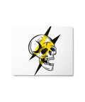 Original Screaming Skull Lightning emblem on a glossy white 8 × 10 inch metal art print – front mockup 1 – ZIPZAPPA