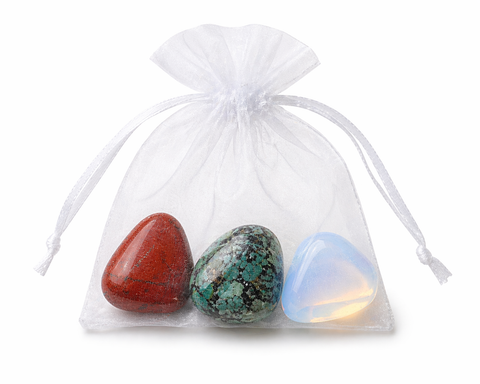 Glow Up & Level Up Crystal Kit – Red Jasper, Opalite & African Turquoise for Confidence, Transformation & Personal Growth