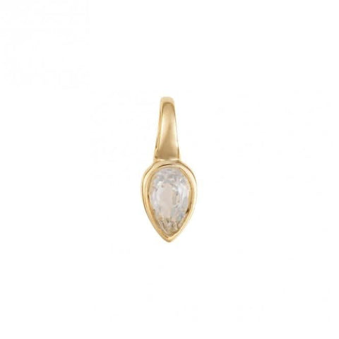 Pendentif en topaze blanche d'avril plaqué or, pierre de naissance, référence P5217