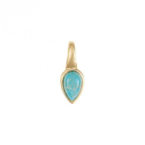 Pendentif turquoise de décembre plaqué or, pierre de naissance, référence P5225